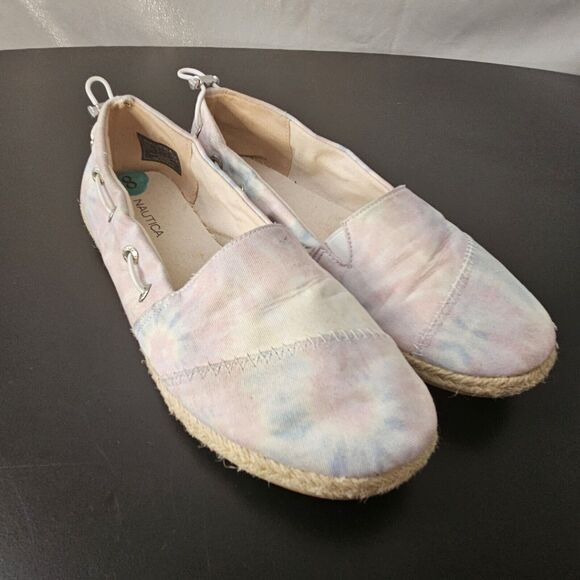 Nautica Tie Dye Rudder Espadrille Flats Women’s Size 8 Pink - Picture 1 of 11